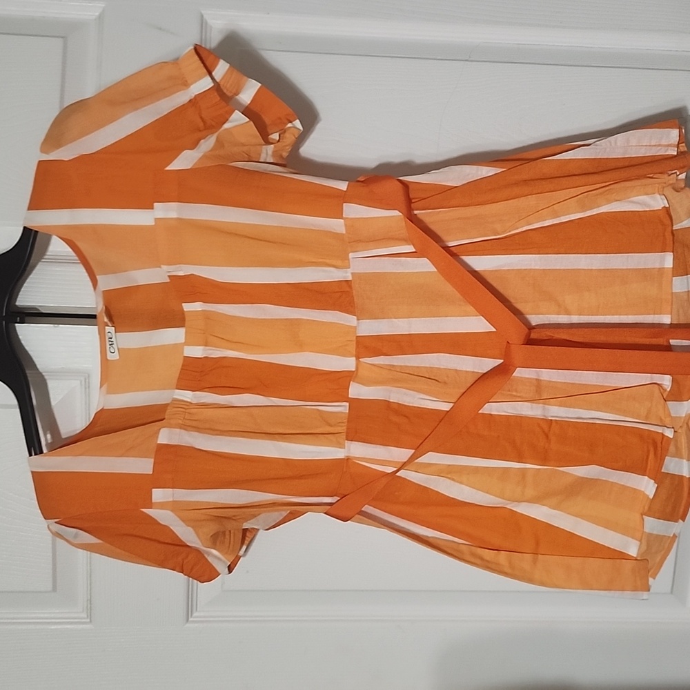 Orange & white baby doll top